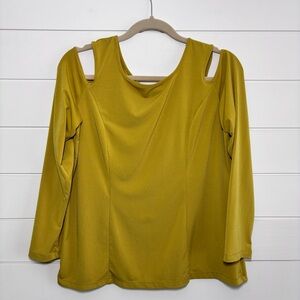Simontons Says by George Simonton Women's Mustard Yellow off the Shoulder Top L
